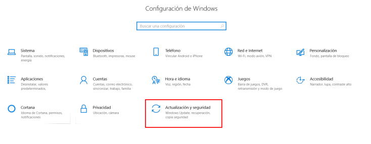 configuracion de windows